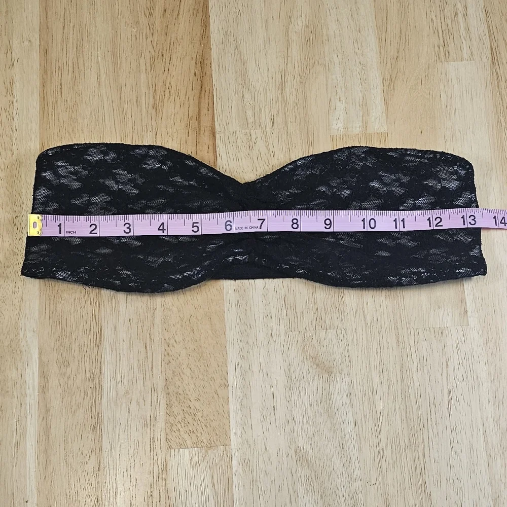 Black Lace Bandeau Bra - Picture 3 of 8